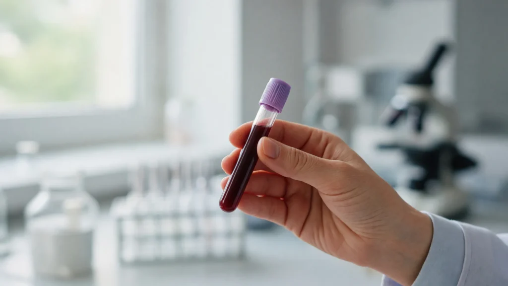 Tube de sang tenu en laboratoire