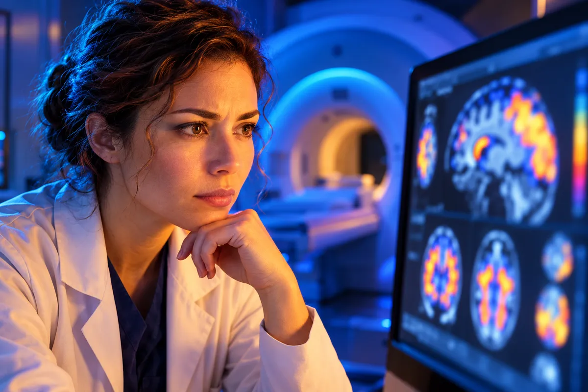 Illustration de recherche sur le cerveau par IRM.
